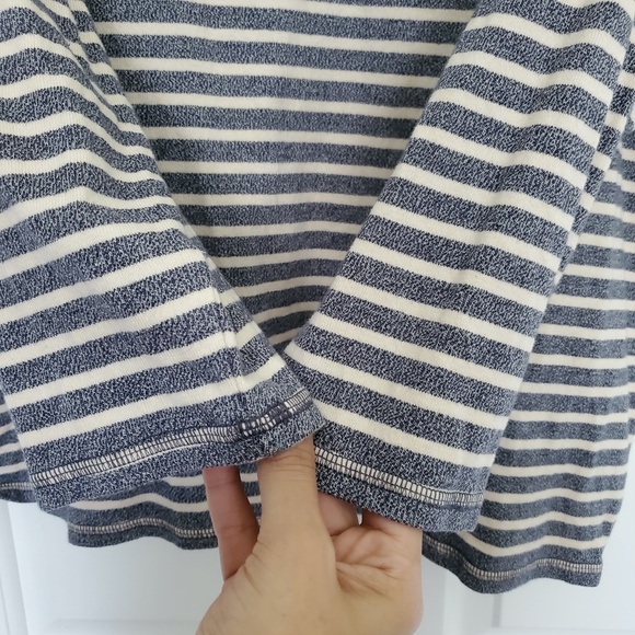 madewell medium M navy blue white  long sleeve top - Picture 6 of 8